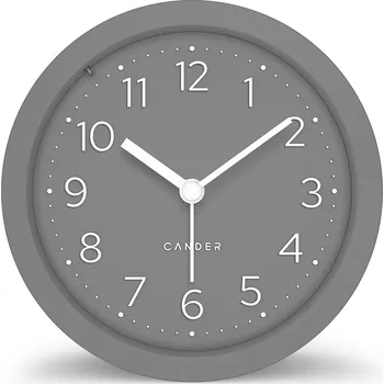 Budík MNU 2512 K tichý MDF budík šedý 12cm