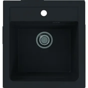 Granitový dřez Jednokomorový granitový dřez Alveus Atrox, černý