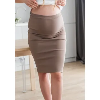 Těhotenská sukně Milk & Love Žebrovaná těhotenská sukně Tummy cappuccino bavlněná Velikost: XL