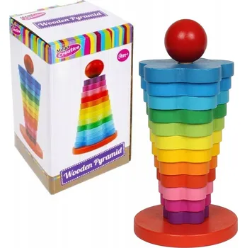 Dřevěná hračka Dřevěná pyramida MEGA CREATIVE