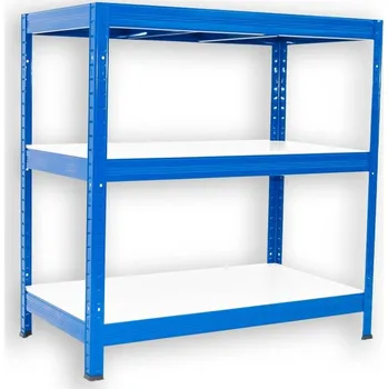 Dílenský regál Kovový regál do technické místnosti Biedrax 35 x 120 x 90 cm, modrý - 3 police bílé lamino 12mm