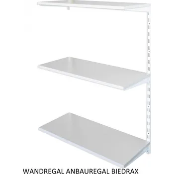 regál Biedrax Nástěnný regál přídavný 20 x 60 x 100 cm, bílý - 3 police šedá