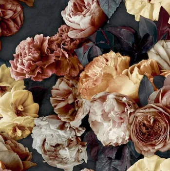 Tapeta GRANDECO tapeta s barevnými květy pivoňky