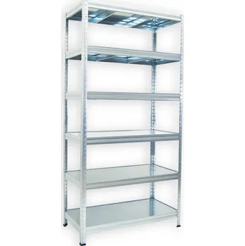 regál Kovový regál do domácnosti Biedrax 50 x 90 x 180 cm, pozinkovaný - 6 polic pozink