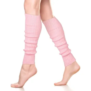 Cyklistické návleky 80s žebrované návleky nohy růžové dlouhé