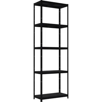 regál Kovový regál do domácnosti Biedrax 40 x 90 x 240 cm, černý - 5 polic kovových