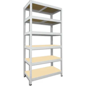 Dílenský regál Kovový regál do spíže Biedrax 50 x 90 x 180 cm, bílý - 6 polic MDF