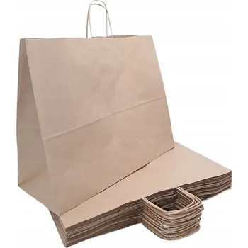 Obraz Papírová taška šedá 50x18x39 cm 25 ks kraftová