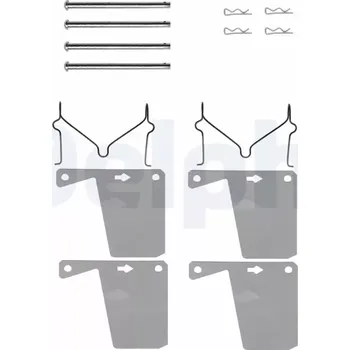 Přislušenství brzdového systému DELPHI Sada příslušenství obložení kotoučové brzdy DF LX0028