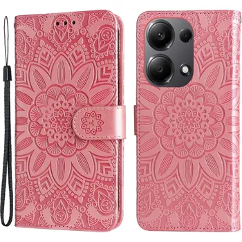 Pouzdro na mobilní telefon Sunflower knížkové pouzdro na Xiaomi Redmi Note 14S/Note 13 Pro 4G/Poco M6 Pro - růžové