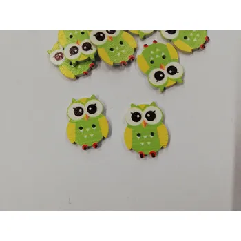 Knoflík Dřevěný knoflík sovička č.10
