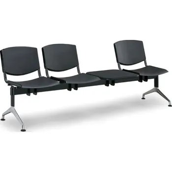 Zahradní lavice Lavice do čekárny plastová Smile Biedrax LC9970c - podnož leštěný hliník