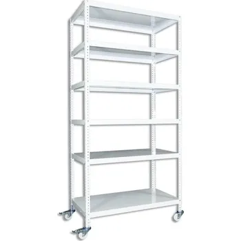 Biedrax Pojízdný vozík Biedrax, šroubovaný 60 x 150 x 190 cm, 6 polic - bílý