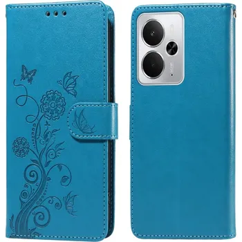Pouzdro na mobilní telefon Flowery knížkové pouzdro na Realme 14 5G - modré