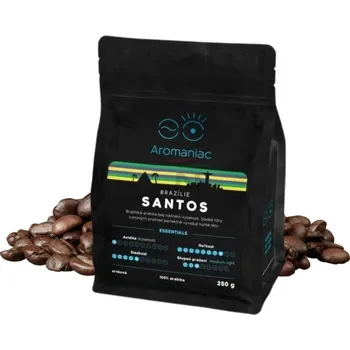 Káva Aromaniac Čerstvě Pražená Káva Brazílie Santos zrnková 250 g