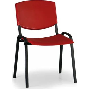 Konferenční plastová židle, červená Biedrax Z8982cv, podnož černá