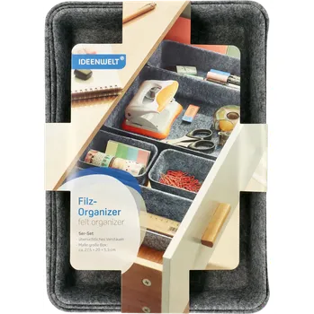 Úložný box Plstěný organizér sada 5 kusů IDEENWELT