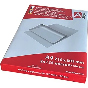 Laminovací fólie Albyco laminovací kapsy A4, lesklé, 2x125 mikronů, 100 ks