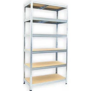 Dílenský regál Kovový regál do sklepa Biedrax 50 x 60 x 180 cm, pozinkovaný - 6 polic MDF