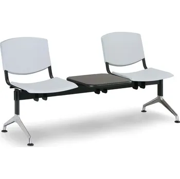 Zahrada Lavice do čekárny plastová Smile Biedrax LC9964s - podnož leštěný hliník