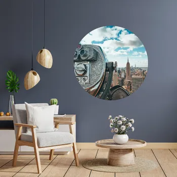 Samolepící dekorace Textilní kruhová samolepka na zeď "New York 2" 100cm