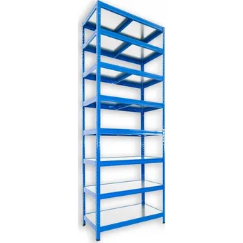 regál Kovový regál do domácnosti Biedrax 50 x 75 x 270 cm, modrý - 8 polic pozink