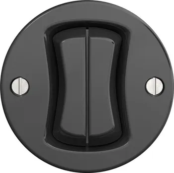 vypínač Kliklap - Retro dvojitý schodišťový vypínač bez rámečku č. 6+6 antracit