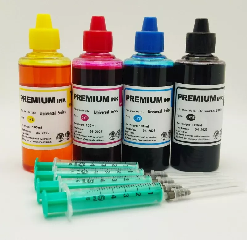 Inkousty 400ml, čistič pro náplně HP-10, HP-11, Refill kit, Hewlett Packard (Sada inkoustů 4x100ml, čistič pro HP10BK, HP11C, HP11M, HP11Y do tiskáren Hewlett Packard)