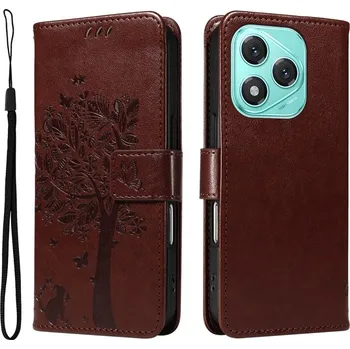 Pouzdro na mobilní telefon Trees knížkové pouzdro na Honor 400 Lite - hnědé