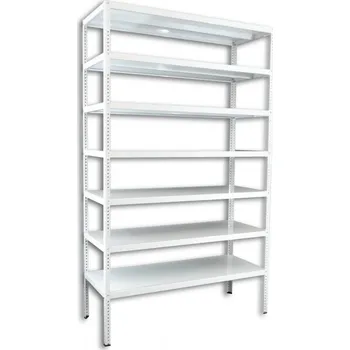 Prodejní regál Šroubovaný regál na šanony Biedrax 75 x 100 x 250 cm, bílý - 7 polic