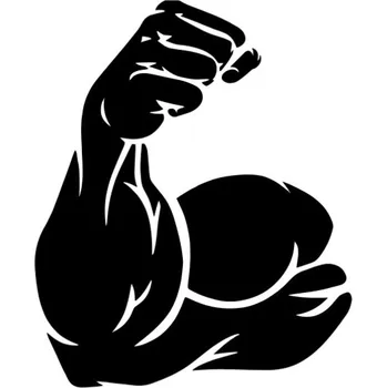 Samolepicí dekorace na vozidlo Samolepka svalnatá ruka na auto a motorku, tuning nálepka (5885)