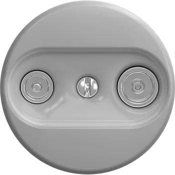 Elektrická zásuvka Kliklap - Retro účastnická zásuvka TV+R (průběžná) bez rámečku šedá