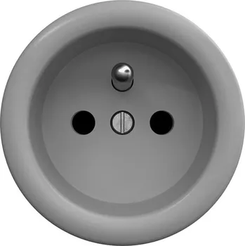 Elektrická zásuvka Kliklap - Retro zásuvka domovní bez rámečku 230V šedá