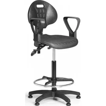 Pracovní židle PUR Biedrax Z9822 - s kluzáky, opěrným kruhem a područkami