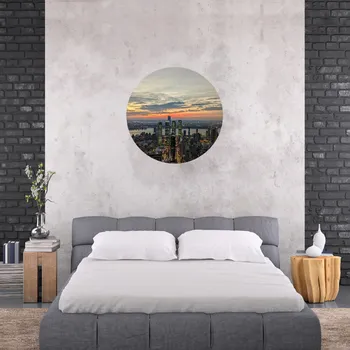 Samolepící dekorace Textilní kruhová samolepka na zeď "New York" 60cm