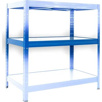 Dílenský regál Biedrax patro k regálu s kovovou policí 35 x 75 cm, modré, 150 kg/pol.