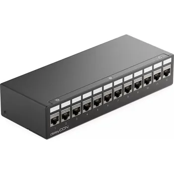 Patch panel DeleyCON 12portový patch panel s CAT6a Keystone