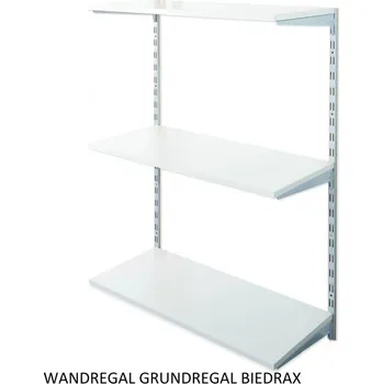 regál Biedrax Nástěnný regál základní 25 x 60 x 100 cm, stříbrný - 3 police šedá