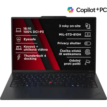 Notebook LENOVO NTB Thinkpad X1 Carbon G13 - Ultra7 258V,14" 2.8K OLED,32GB,2TBSSD,5G,IRcam,W11P 21NS004TCK