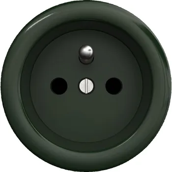 Elektrická zásuvka Kliklap - Retro zásuvka domovní bez rámečku 230V zelená
