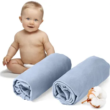 Prostěradlo Dreamzie 2x napínací prostěradlo dětské 40x80 bavlna Oeko-Tex světle modrá