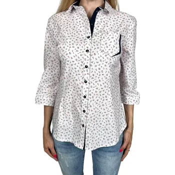 Kalimar Dámská bílá elegantní košile s krátkým rukávem Barva: Bílá, Velikost: XL