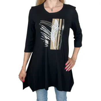 Dámská halenka Hebe Dámská černá halenka s krátkým rukávem MARKETA Barva: Černá, Velikost: M