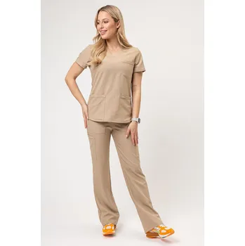 Dámský overall Dámská lékařská souprava Cherokee Ultra (halena 3-pocket, kalhoty Cargo) bežová