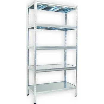 regál Kovový regál do domácnosti Biedrax 50 x 120 x 180 cm, pozinkovaný - 5 polic pozink