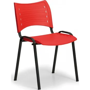 Konferenční plastová židle, červená Biedrax Z9118cv, podnož černá