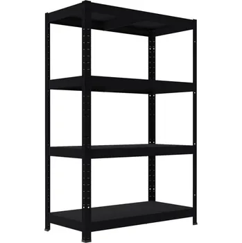 Dílenský regál Kovový regál do garáže Biedrax 40 x 100 x 120 cm, černý - 4 police kovové