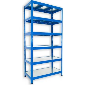 Dílenský regál Kovový regál Biedrax 35 x 120 x 180 cm, modrý - 6 polic pozink
