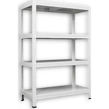 Dílenský regál Kovový regál do spíže Biedrax 40 x 90 x 120 cm, bílý - 4 police kovové