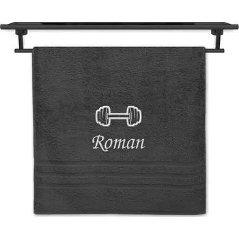 Ručník Ručník se jménem NA PŘÁNÍ tmavě šedý 50x100 Činka